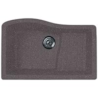 Swanstone QUAD-3322-077 32-Inch by 21-Inch Large Granite Single Undermount Ascend Bowl, Nero Finish
