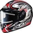 HJC Hellion with Electric Shield Men's CL-16SN Snow Racing Snowmobile Helmet w/ Free B&F Heart Sticker Bundle - MC-1