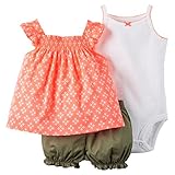 カーターズ Carter's ボディスーツ + チュニック + パンツ 豪華3点セット 3-Piece Bodysuit & Diaper Cover Set NB (50-55cm)