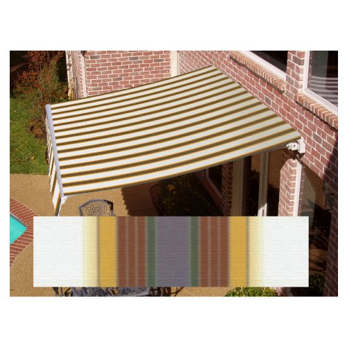 Awntech 16 Wide x 10 2 Projection Striped Patio Retractable Remote