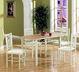 Kitchen & Housewares : 5 PIECE DINING SET - Wood Top Table and 4 White Chairs
