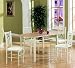 Kitchen & Housewares : 5 PIECE DINING SET - Wood Top Table and 4 White Chairs