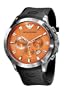 Emporio Armani Quartz, Orange Dial with Black Rubber Strap Band - Men's Watch AR0652