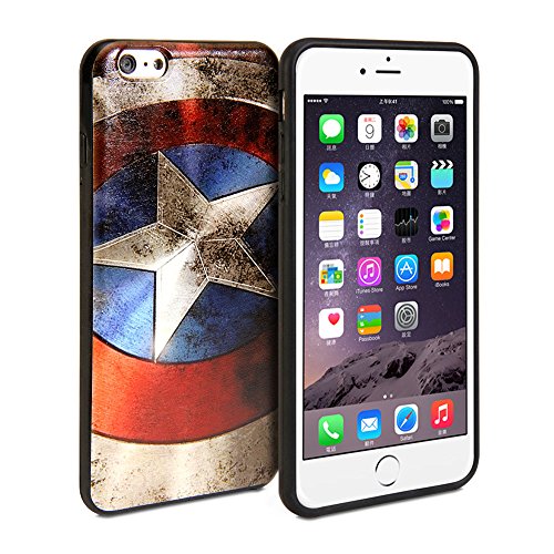 iPhone 6 Plus Case, GMYLE Snap Cover Coated for iPhone 6 (5.5 inch Display) - Captain US Image Slim Fit Snap On Protective Hard Shell Back Case