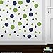 Lime Green/Navy Blue Vinyl Wall Stickers - 2 & 4 inch Circles (30 Decals)
