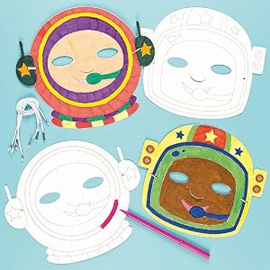Amazon.com: Astronaut Colour-in Masks (Pack of 6): Toys &amp; Games