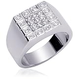 Executive Choice: Sterling Silver Ring for Men with CZ Diamonds