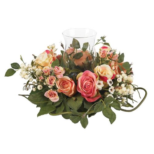 New Nearly Natural Rose Candelabrum Silk Flower Arrangement AssortedPastels Amazing Attractive