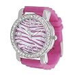 Geneva Platinum CZ Accented Silicon Watch