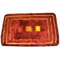 Square Pattern Bronze Red Bathroom Mat Bath Rug