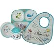 6 Piece Set Baby Cie La Mer: Ocean or Seaside Melamine Colorful DinnerWare with Wording