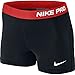 Nike Womens Pro Three-Inch Short Black/Light Crimson/White LG 3