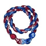 Phiten Custom Tornado Necklace - Royal Blue with Red (Maroon) 18 Finished Length