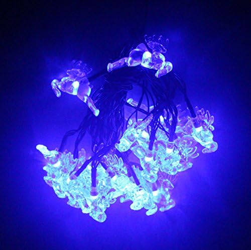 Haoran Deerlet String Lights, 20 LEDs Waterproof Solar String Lights, 15.7 ft Copper Wire Outdoor String Lights, Suitable for Christmas, Indoor Decoration, Wedding, Outdoor Party-Blue