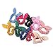 10x Cute Women's Dot Rabbit Ear Hair Bow Tie Bands Chiffon Ponytail Holder Hot