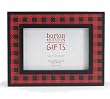 Red and Black Plaid Wooden Picture Frame