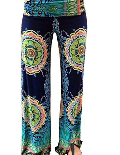 Dorzi(TM) Women's Smocked Waist Baggy Bohemian Harem Loose Leg Pants