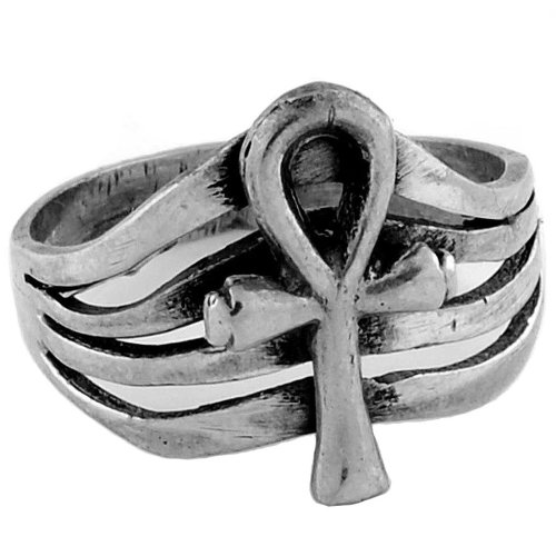 Egyptian Jewelry Silver Ankh of Life Ring
