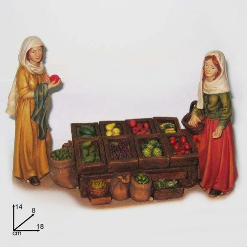 Scenario fruttivendola per presepe 