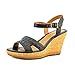 Clarks Pitch Cocoa Open Toe Leather Wedge Sandal