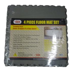 4 Pack Interlocking Floor Matts 2' x 2', Covers 16 Sq Ft of Floor Space by