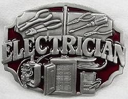 Electrician  Enamel Pewter Buckle,  ( Occupation Buckle )