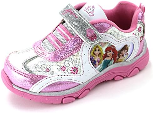 Disney Princess Girls Pink Lighted Sneakers Shoes (12 M US Little Kid)
