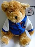 IMAGE OF New York Mets Plush Teddy Bear With NY Mets Coach Letterman Jacket Adorable Collectible Official Major League Baseball Souvenir Teddy Bear