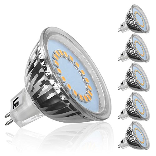 LE MR16 GU5.3 LED Bulbs, Not Dimmable, 50W Halogen Bulbs Equivalent, 3.5W 12V AC/DC, 280lm, 120¡ã Beam Angle, Warm White, LED Light Bulbs, Pack of 5 Units