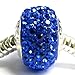 Sterling Silver Simulated September Birthstone Round Blue Crystal European Style Bead Charm