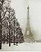 Paris In The Snow (Eiffel Tower) Art Poster Print - 16x20 Art Poster Print, 8x20