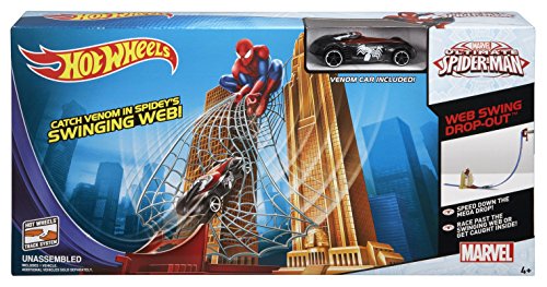 Hot Wheels Marvel Ultimate Spider-Man Web Swing Drop-Out Track Set