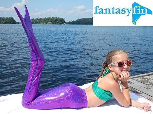 #1 Fantasy Fin Mermaid Tail &amp; MonoFin &amp; FREE Backpack, Shimmer Purple