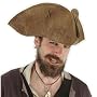 Scallywag Pirate Tricorn Costume Hat Adult Brown Unisex A3460 [Apparel] elope
