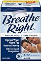 Breathe Right Nasal Strips, Large, Clear, 30-Count Boxes (Pack of 2)