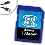 DataMINE HIGH SPEED 4GB 133x SD Memory Card Featuring DataSafe Technology - for Sony Reader PRS-700, PRS-600 , PRS-900, PRS-500, PRS-505 **Includes MINI-USB