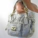 NEW AUTHENTIC COACH KRISTIN OP ART LUREX EW TOTE (Chalk/Pale Gold/Brass)