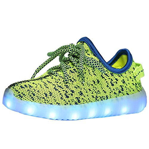 KNTOUDX Kid Boy Girl Upgraded USB Charging LED Light Sport Shoes Flashing Sneakers Slip-on