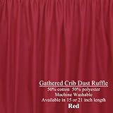 Cute Cribskirt in RED 15 inch long Crib Dust ruffle, Gathered
