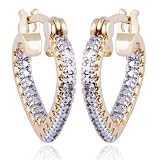 SS 18kpl Genuine Diamond Accent Heart Hoop Earrings