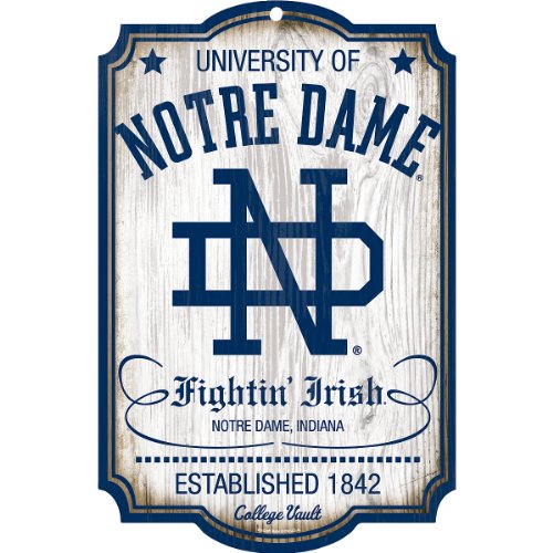 Wincraft Notre Dame Fighting Irish College Vault Wood Sign