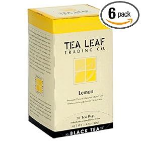 Tea Leaf Trading Company Lemon Tea, 20-Count Bags (Pack of 6)
