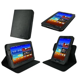 rooCASE Dual-View Multi Angle (Black) Leather Folio Case Cover for Samsung GALAXY Tab 7.0 Plus Tablet: Electronics