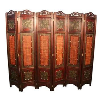 Vintage Oriental Style 6 Panels Screen Room Divider