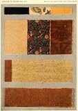 1918 Print Fabric Color Sample Brown Green Living Room - Original Color Print