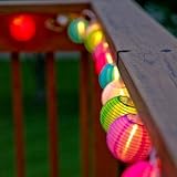 LEAZEAL 20 Lantern Ball Lights Solar Powered Christmas String Lights for Outdoor, Patio, Garden, Holiday, Party, Wedding(Warm White)