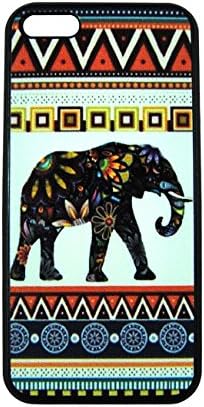 365-shopping Elephant Art on Aztec Pattern Rubber Iphone 5c Case