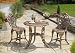3 Piece Resin Garden Bistro Patio Set in Bronze - Lightweight 67cm Round Table and Chairs Set