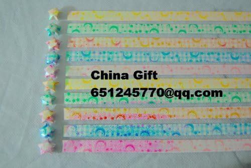 5 Packs Laser Moon &amp; Star Stars Origami Paper 250 Pcs