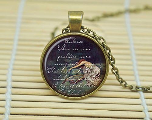ArtShop Edgar Allan Poe Necklace Edgar Allan Poe Qoutes Books Pendant Jewelry Glass Cabochon Necklace A1629